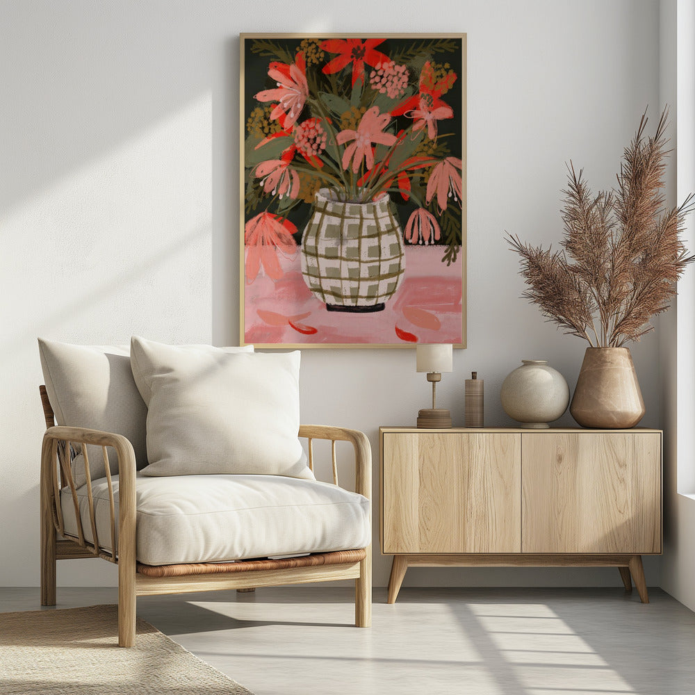 Plaid Vase Poster