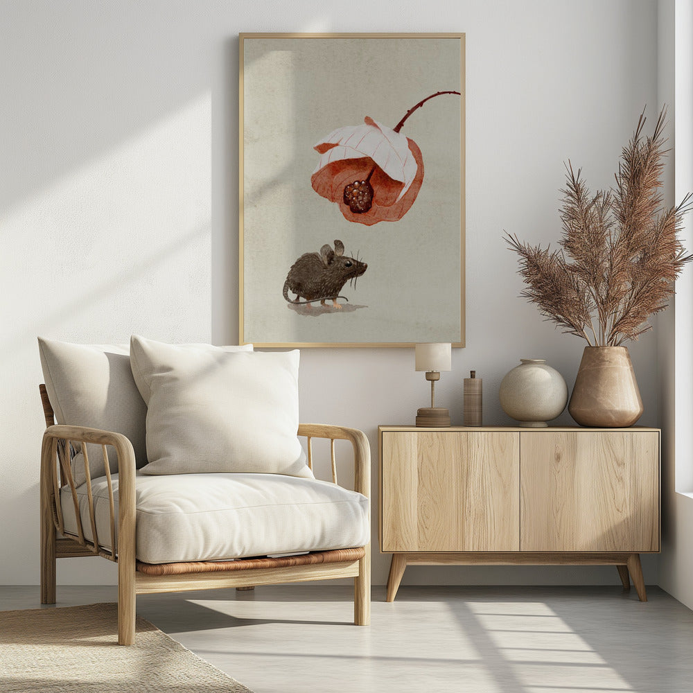 Mouse and Flower Poster