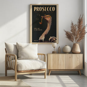 Art Deco Prosecco Wall Art Of An Ostrich Poster