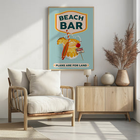 Beach Bar Summer Tropical Cocktail Bar Art Poster