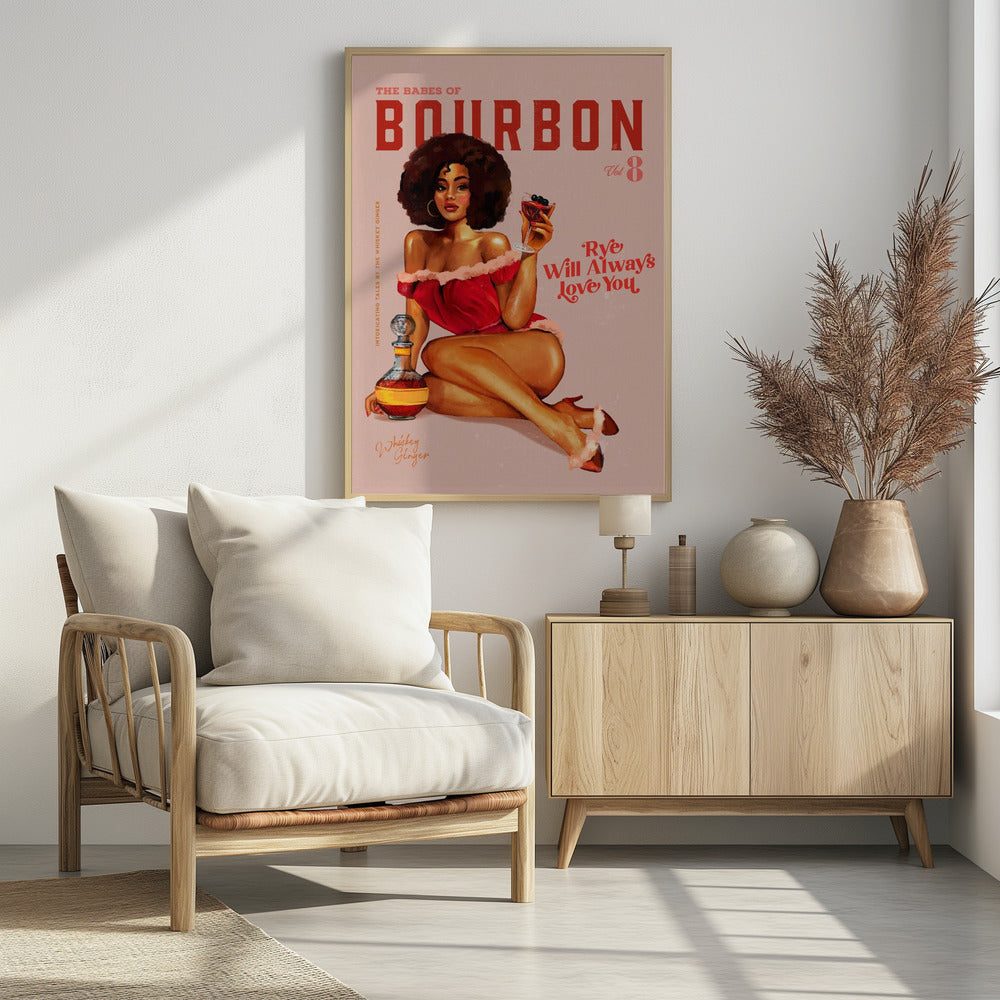 Babes of Bourbon Vol 8 Vintage Pinup Girl With Afro Poster