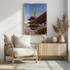 Charming Pagoda and Hozomon Gate of the Senso-ji temple in Tokyo Poster