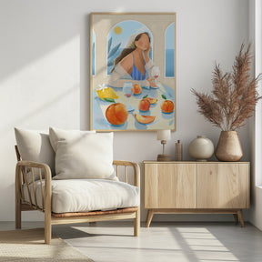 Girl with peaches Poster