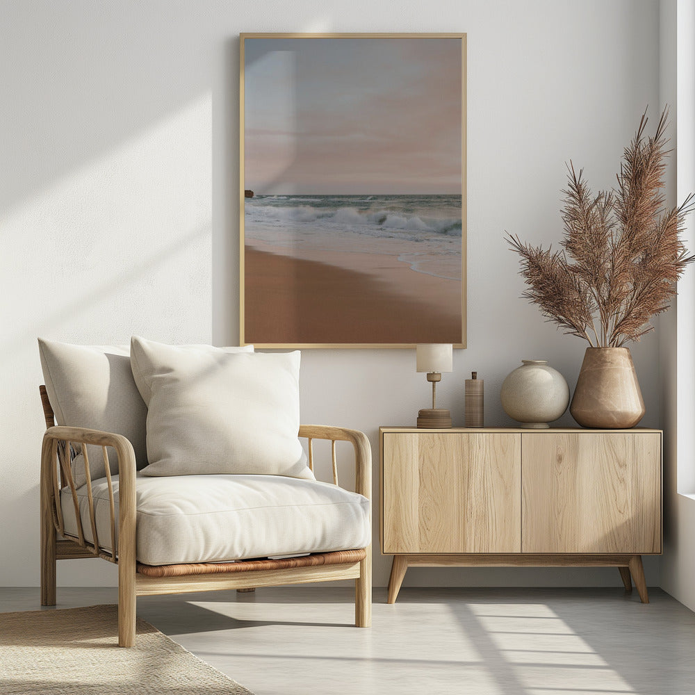 Pink Sunset Beach Poster