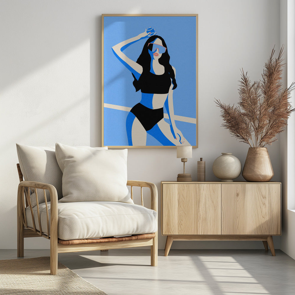 Blue Sport Girl Poster