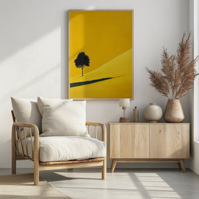 Yellow Field Tree Poster