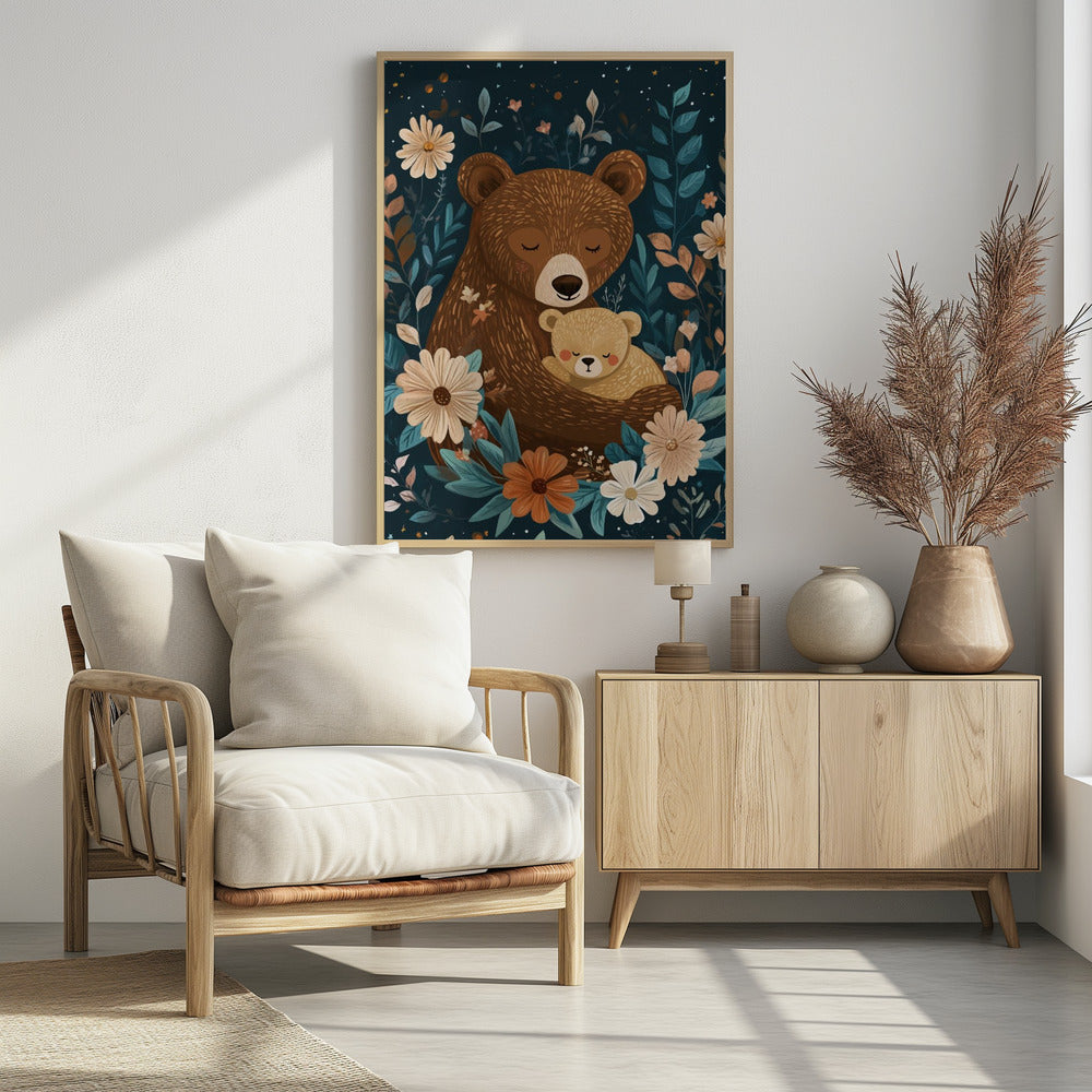 Mama Bear With Cub Poster