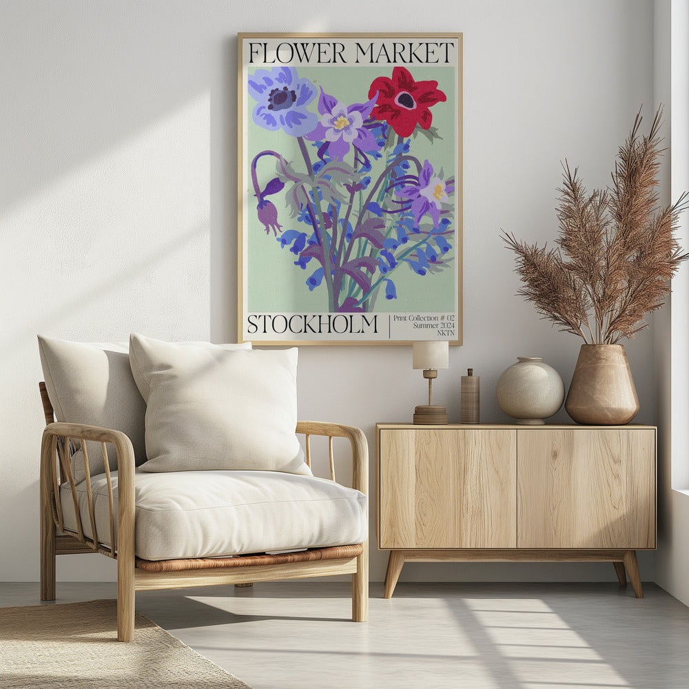 Stockholm Flower Market Poster