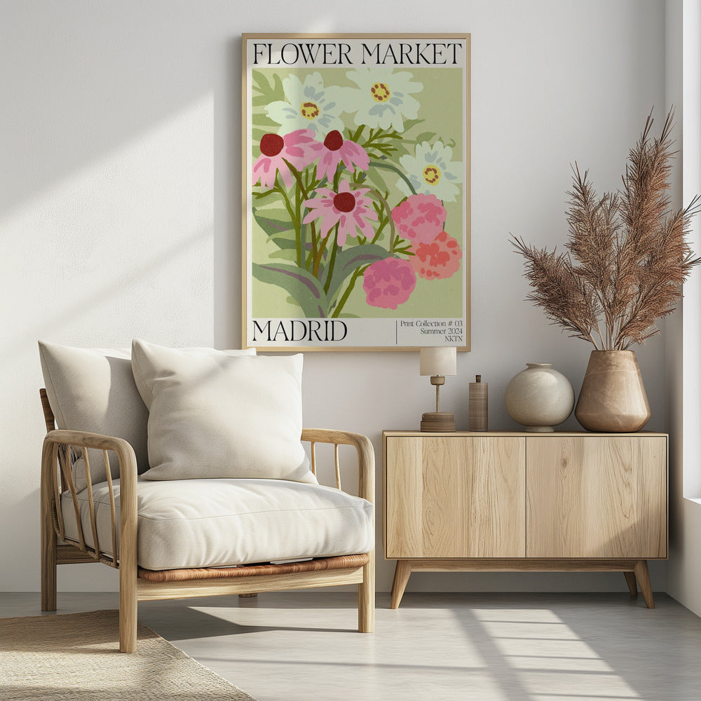 Madrid Flower Market Poster