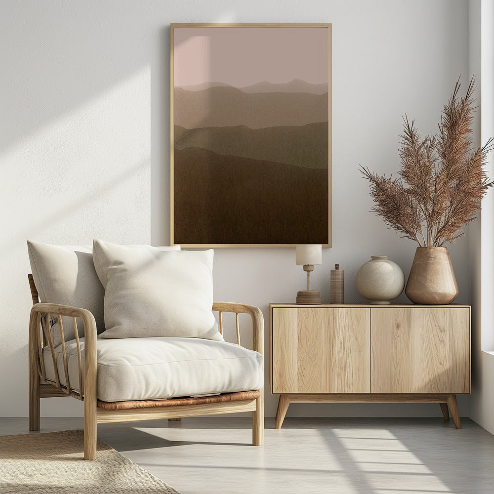 Gradient Landscape tan and rose Poster