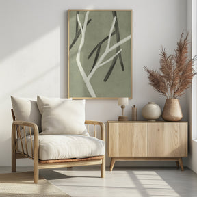 Twigs On Sage Green 1 Poster