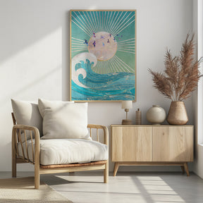 Sunset Golden Ocean Turquoise Poster