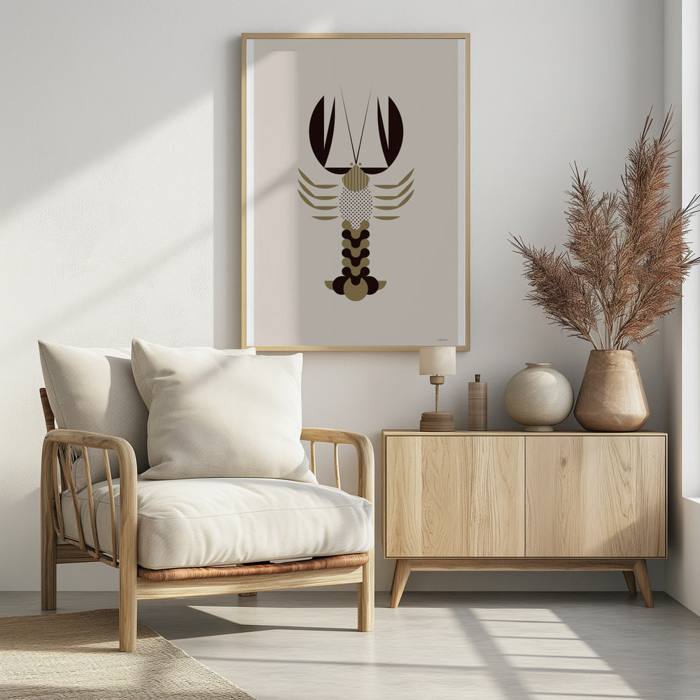 Golden Animals - Lobster (white) Poster