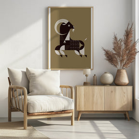 Golden Animals - Kri Kri Goat (Gold) Poster