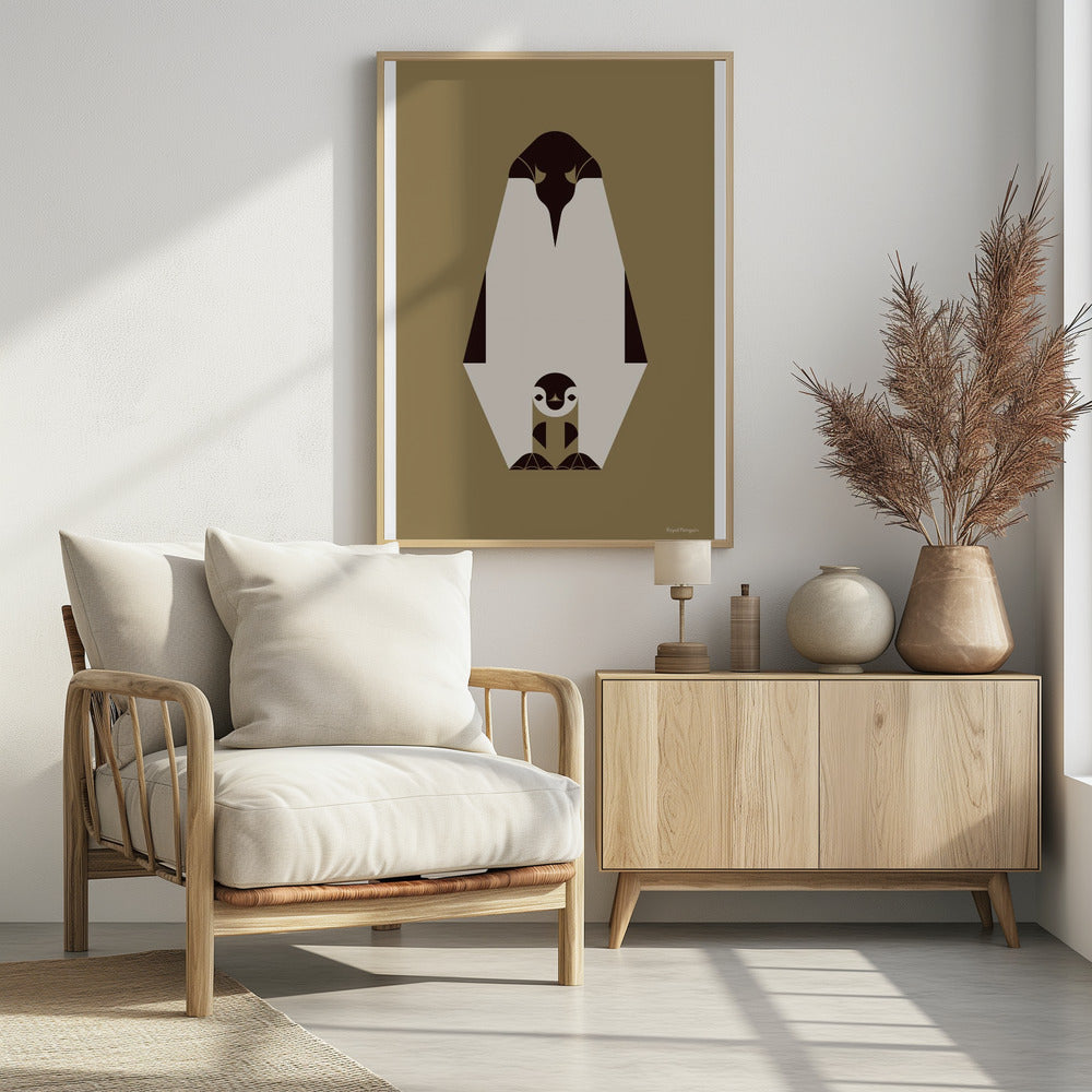 Golden Animals - Royal Penguin (Gold) Poster