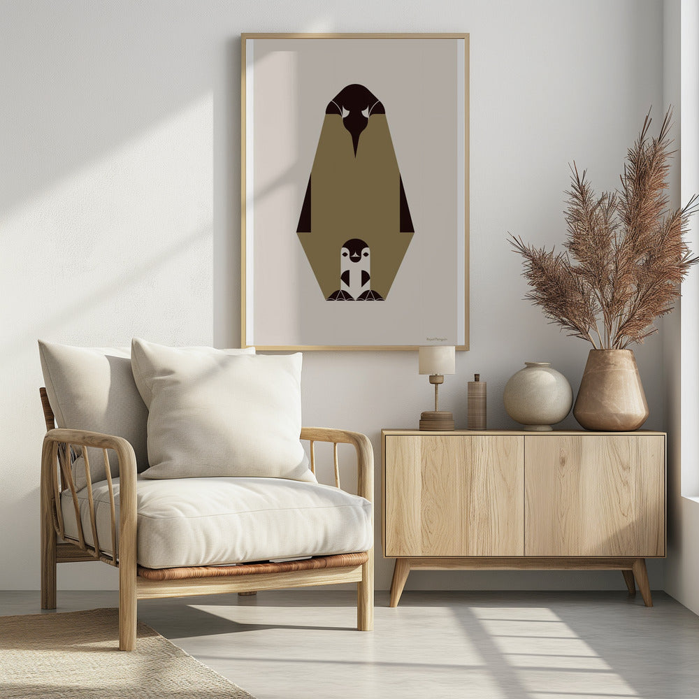 Golden Animals - Royal Penguin (white) Poster