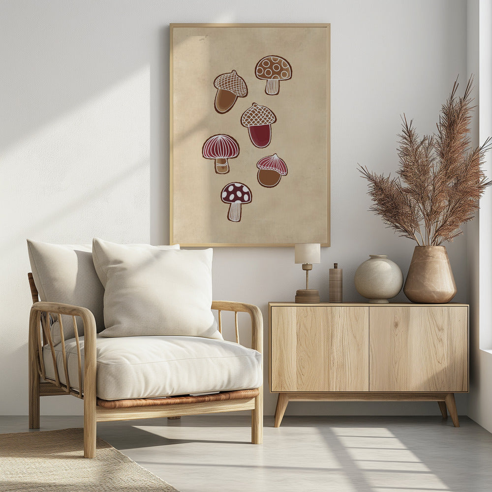 Acorn and mushroom cookies Poster