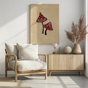 Iced mushrooms red/tan Poster