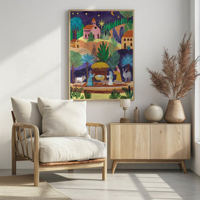 Nativity Scene starry night Poster