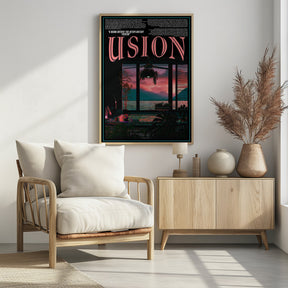 &#039;USION&#039; Fiction vaporwave travel poster Poster