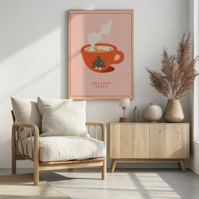 Holiday vibes. A mug of hot cocoa for Christmas Poster