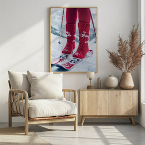 Ski Glamour Red Poster