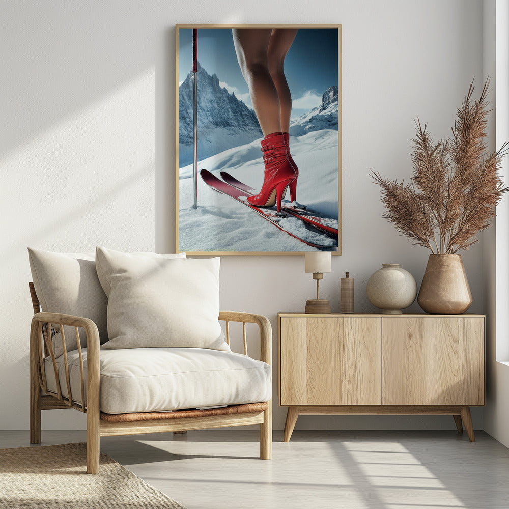 Ski Glamour High Heels Poster