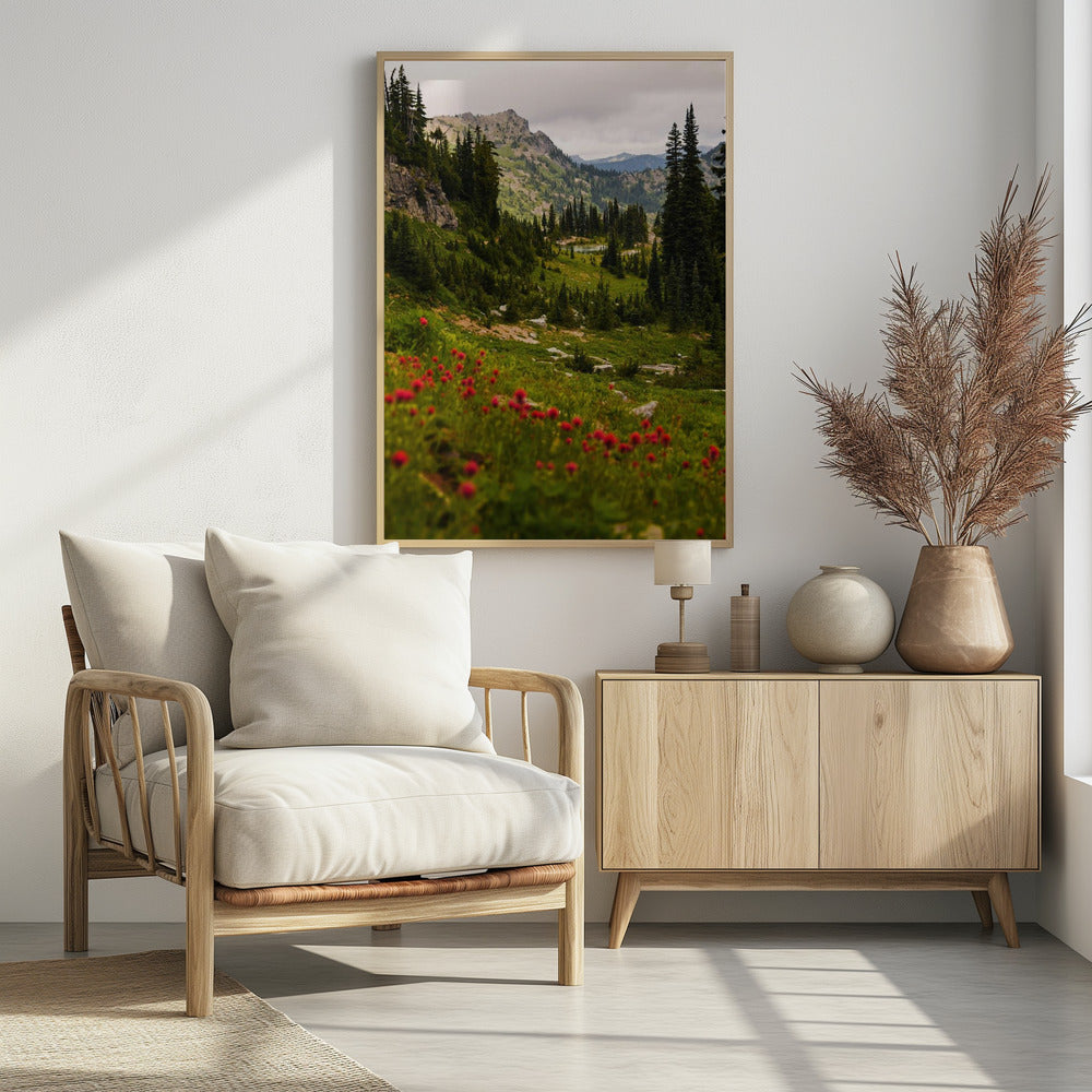 Mount Rainier Paintbrush Poster