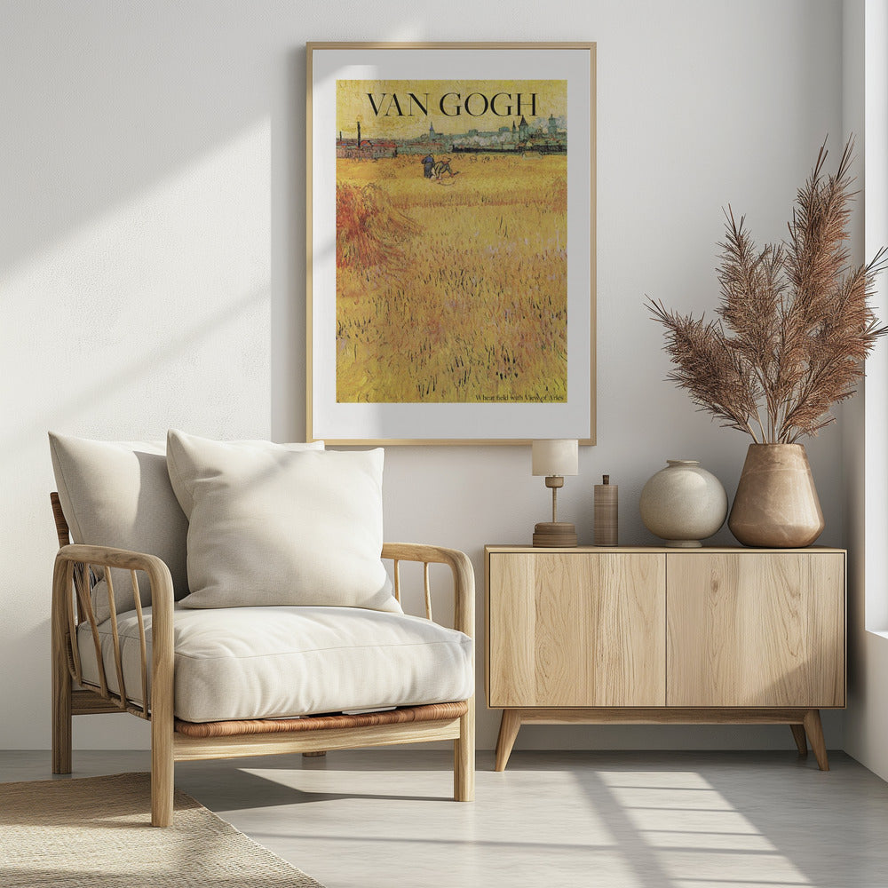 Wheat Field With View of Arles (1888) Poster