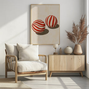 Striped balls Poster