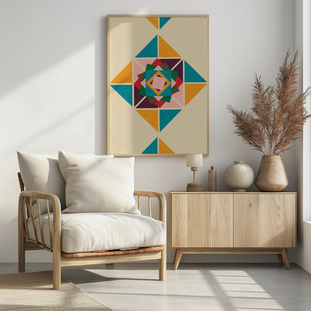 Wind Rose Beige Poster