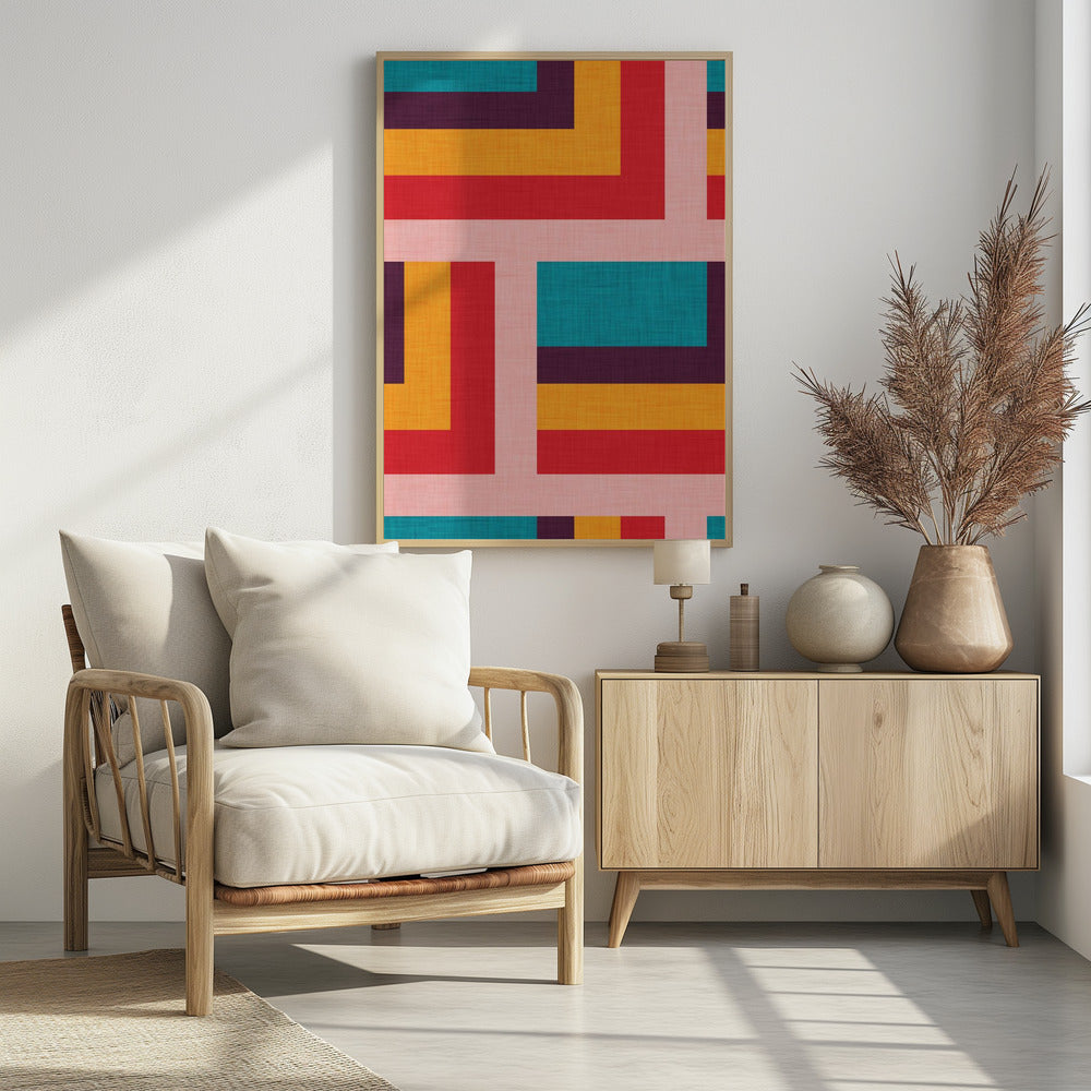 Abstract Mod Cubes M Poster