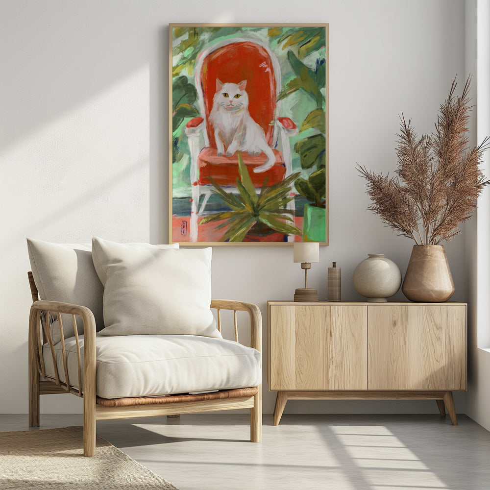 Indoor Jungle Cat Painting Poster