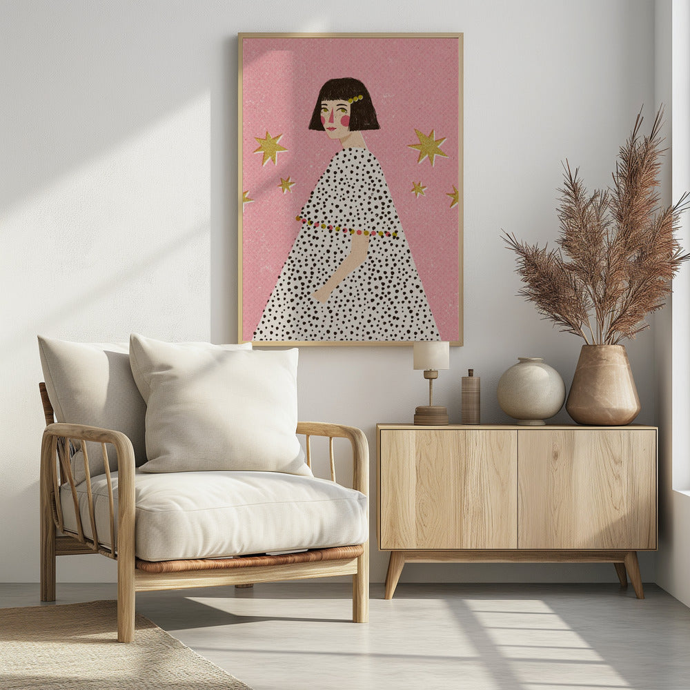 Polka Dots Girl Poster