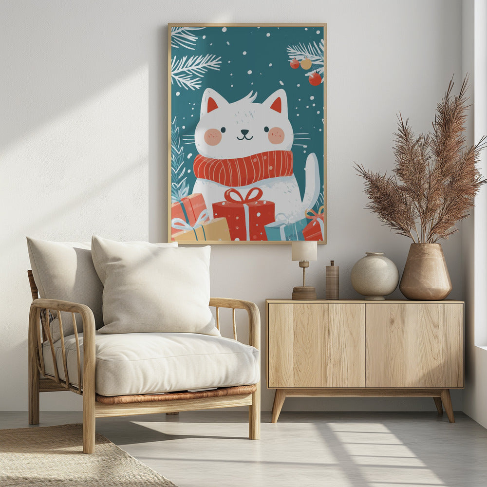 Christmas Cat Poster