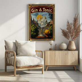 Gin &amp; Tonic Vintage Poster