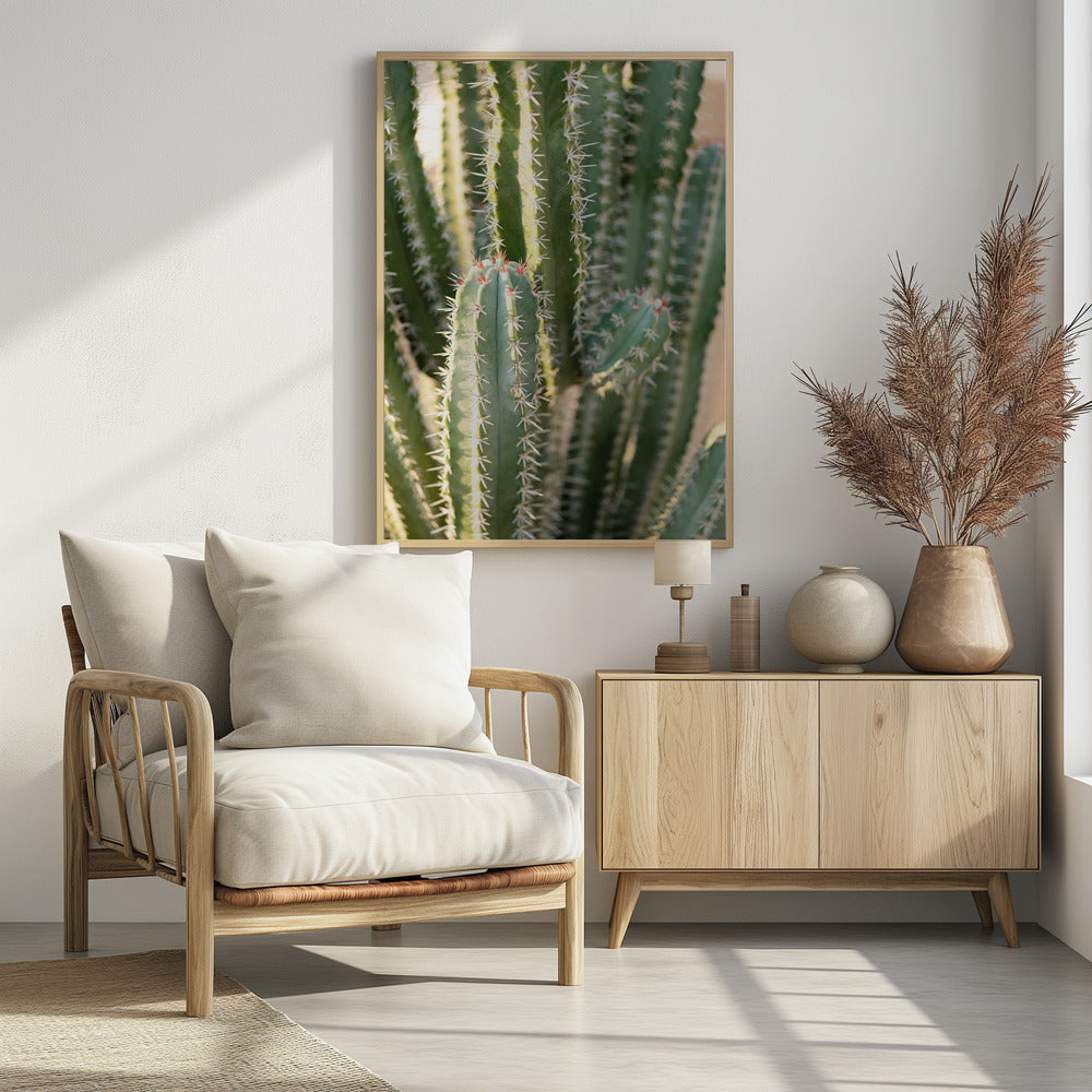 Gold &amp; Green Cacti Marrakech Poster