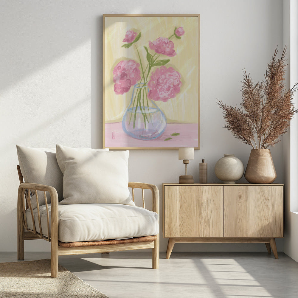 A Vase of Peonies Poster