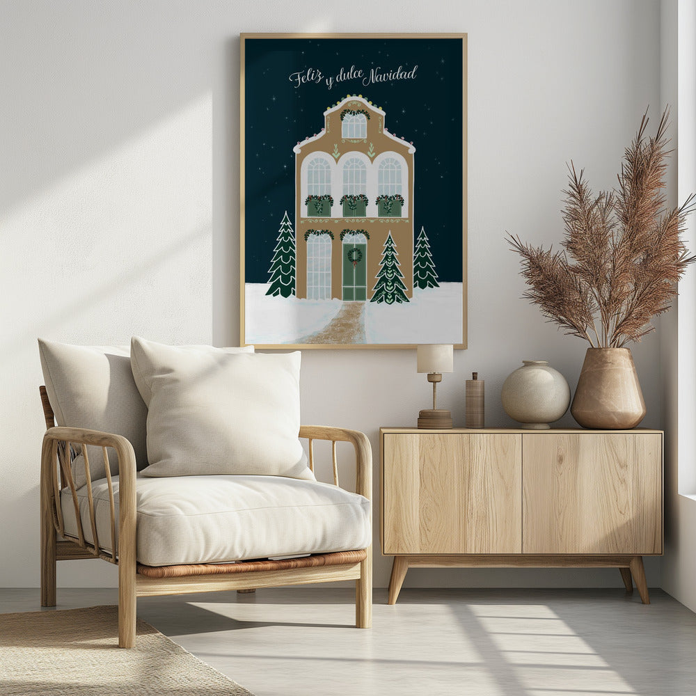 Starry gingerbread home - Feliz y dulce Navidad Poster