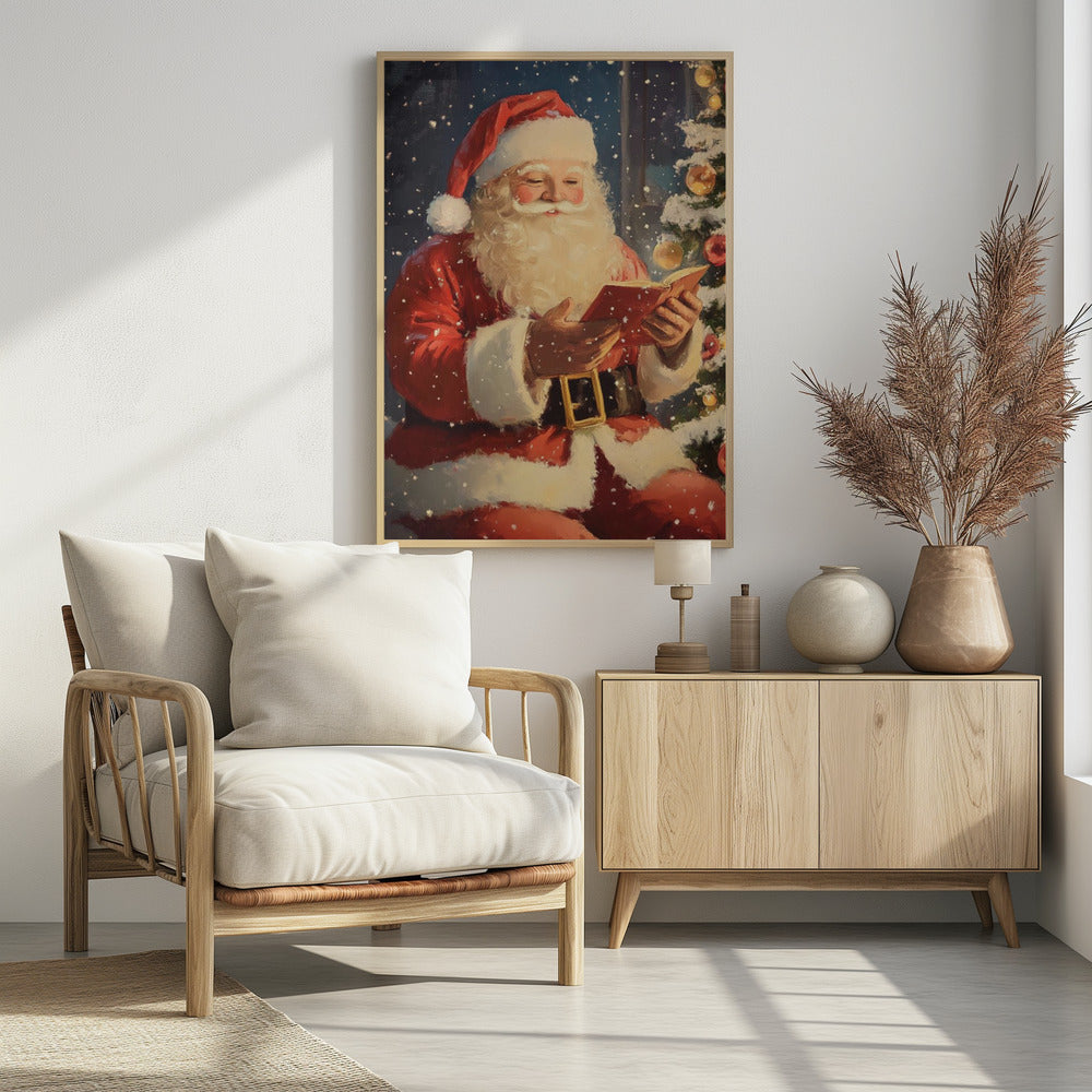 Santa Reading I Poster