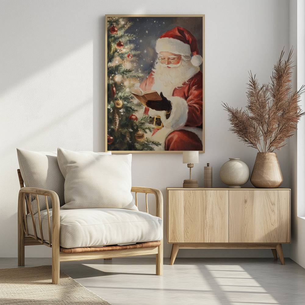 Santa Reading II Poster