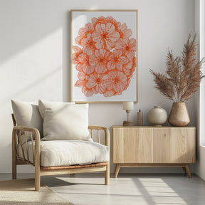 Big Orange Flowers Poster