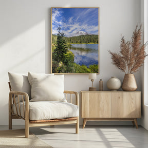 Impressive Mount Rainier and Reflection Lake Poster