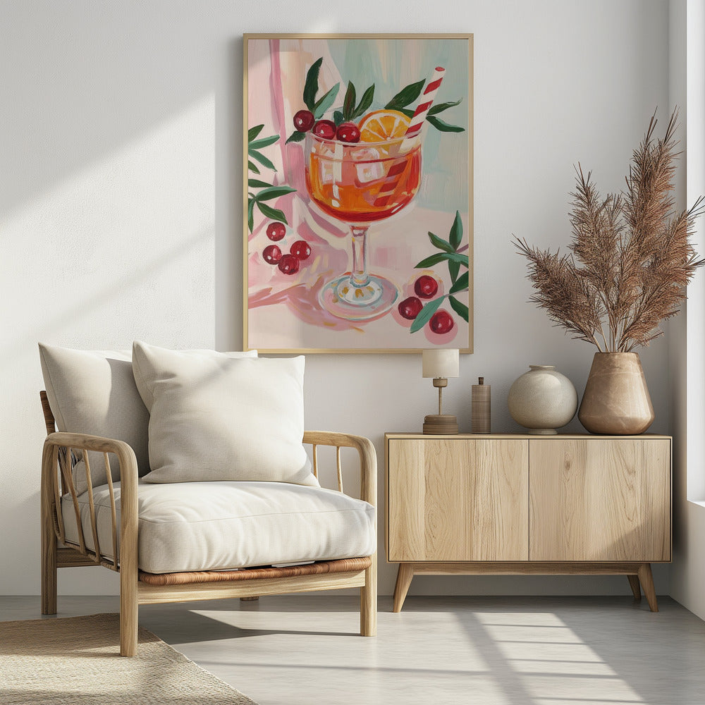 Christmas Aperol Spritz Cocktail Poster