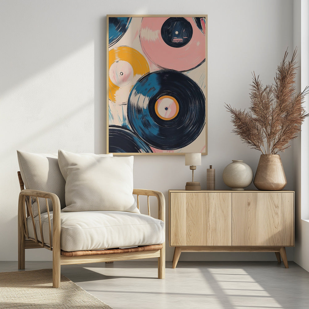 Retro Vinyl Records Poster