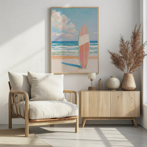 Sea Beach Surfboard Poster