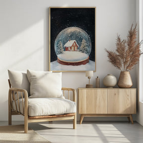 Snow Town Globe Poster