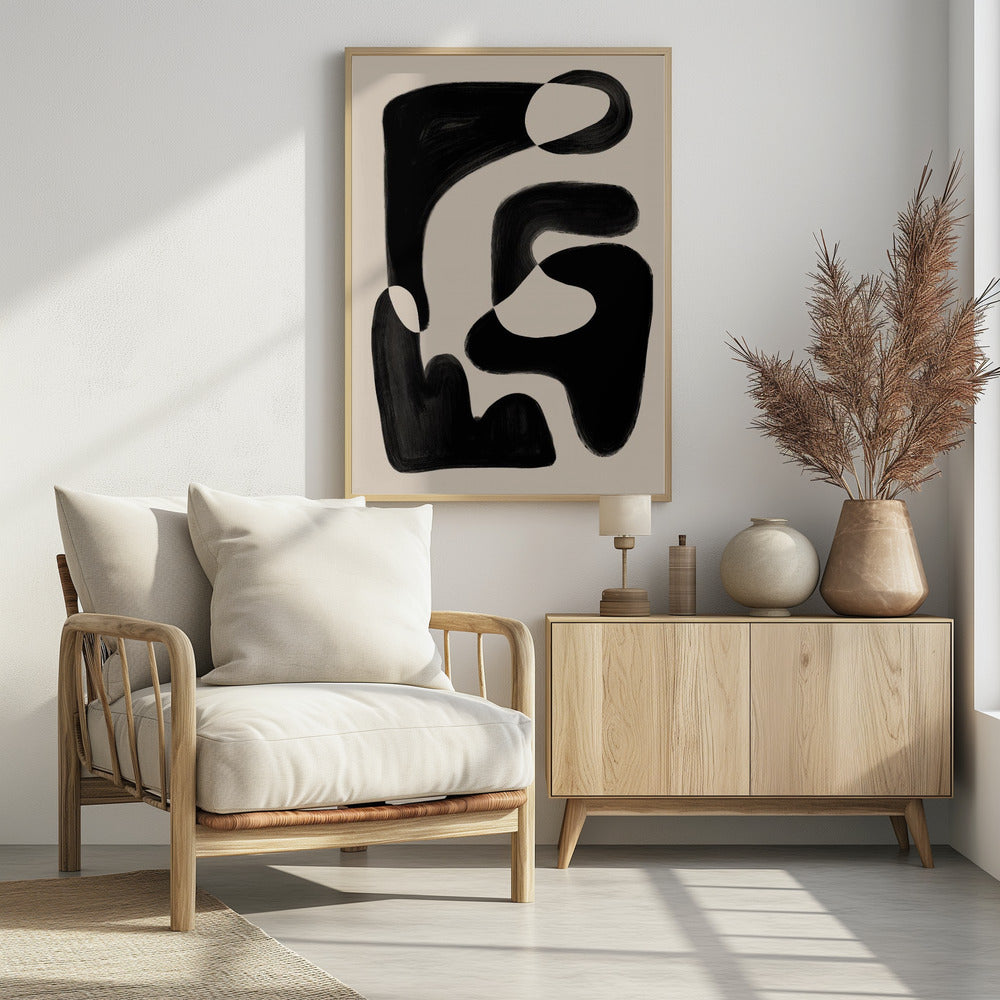 Abstract Beige Black Poster