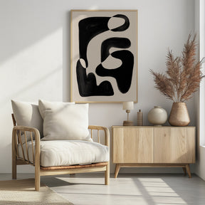 Abstract Beige Black Poster