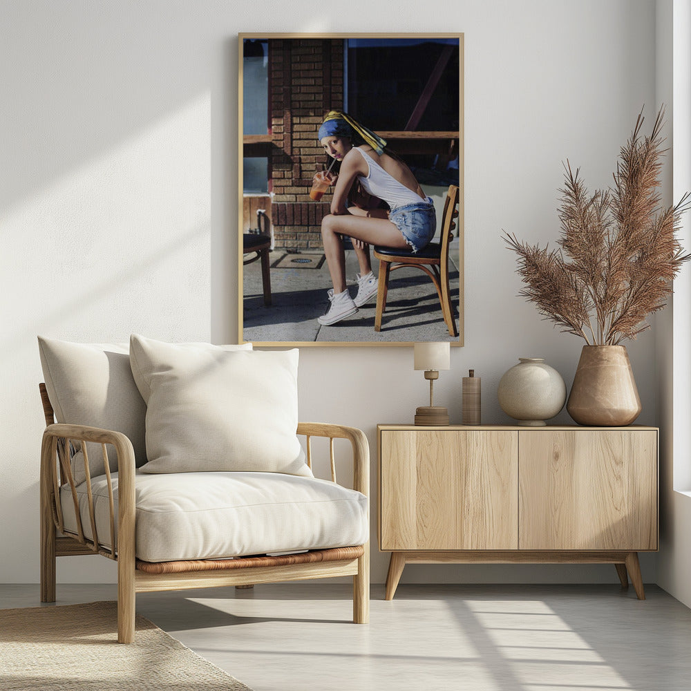 Girl With Pearl Earring Chillout Mood Poster